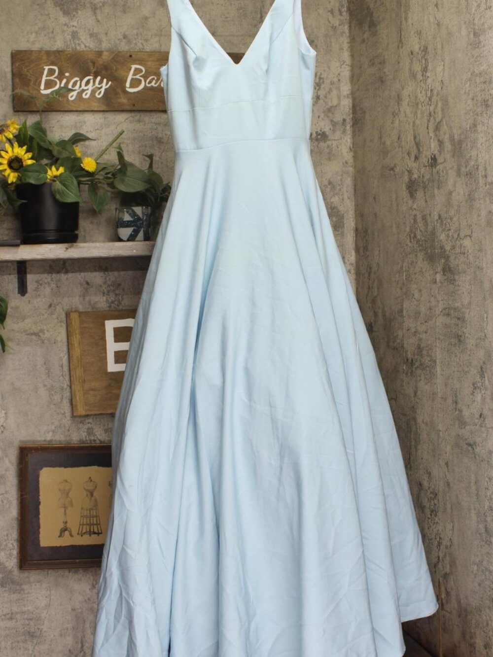 Mac Duggal Blue Mac Duggal Classic Sleeveless A Line Ballgown Gown 2